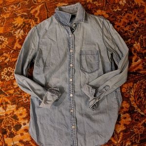 J Crew Chambray Denim Shirt Size 00